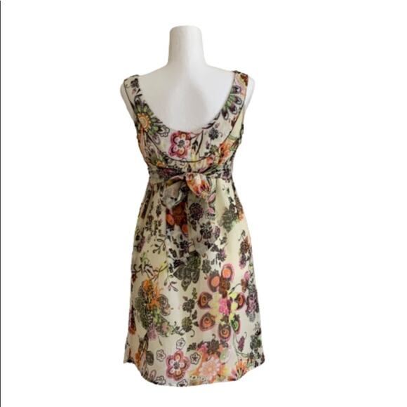 American Rag Dress Cream Spring Colors Floral Sleeveless Chiffon Dress Small - Picture 5 of 13